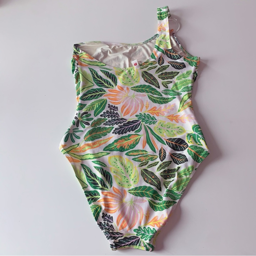 SOLID & STRIPED The Juliana Palm Leaf One-Shoulder Swimsuit - Picture 5 of 8